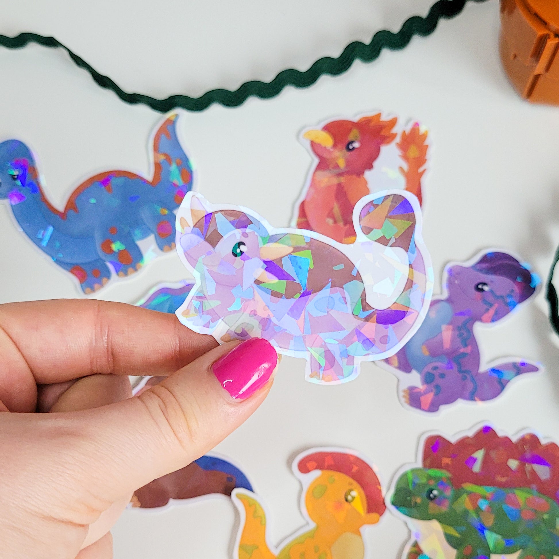 Ankylosaurus holographic vinyl sticker