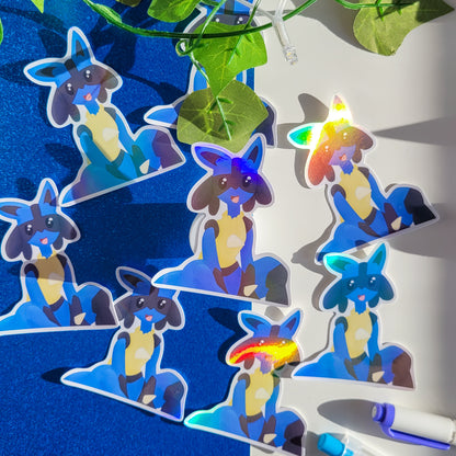 Holographic pokemon sticker of Lucario