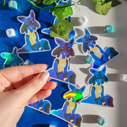 Holographic pokemon sticker of Lucario