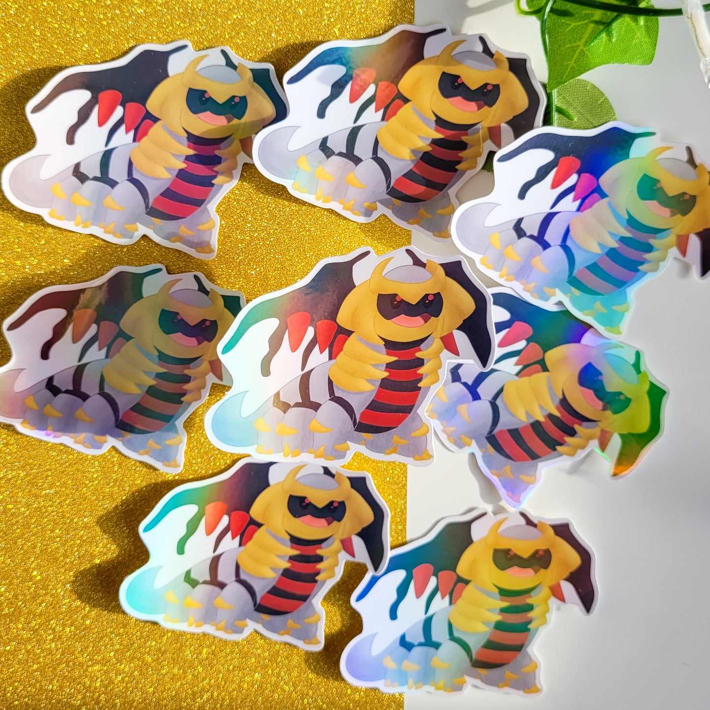 Holographic pokemon sticker of Giratina