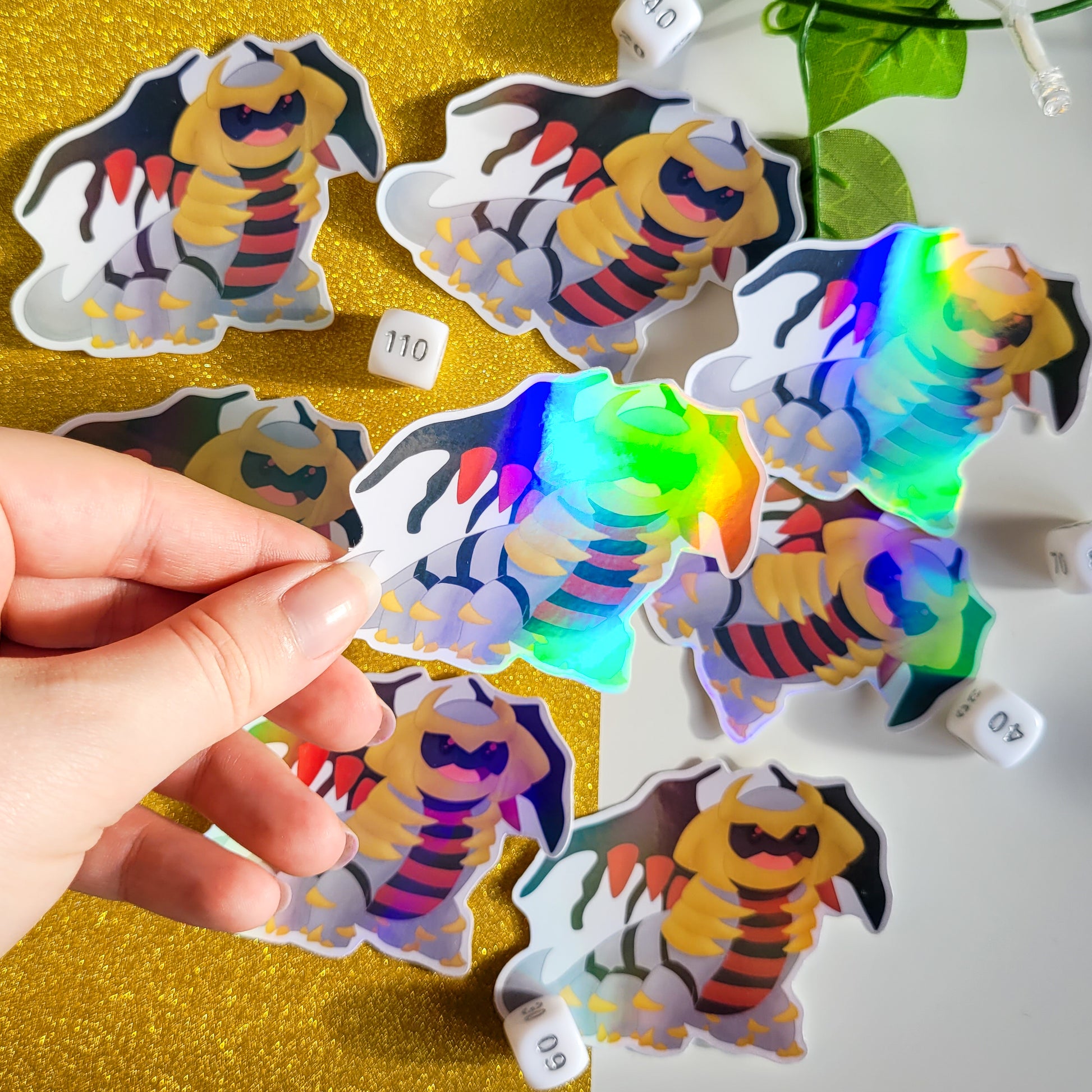 Holographic pokemon sticker of Giratina