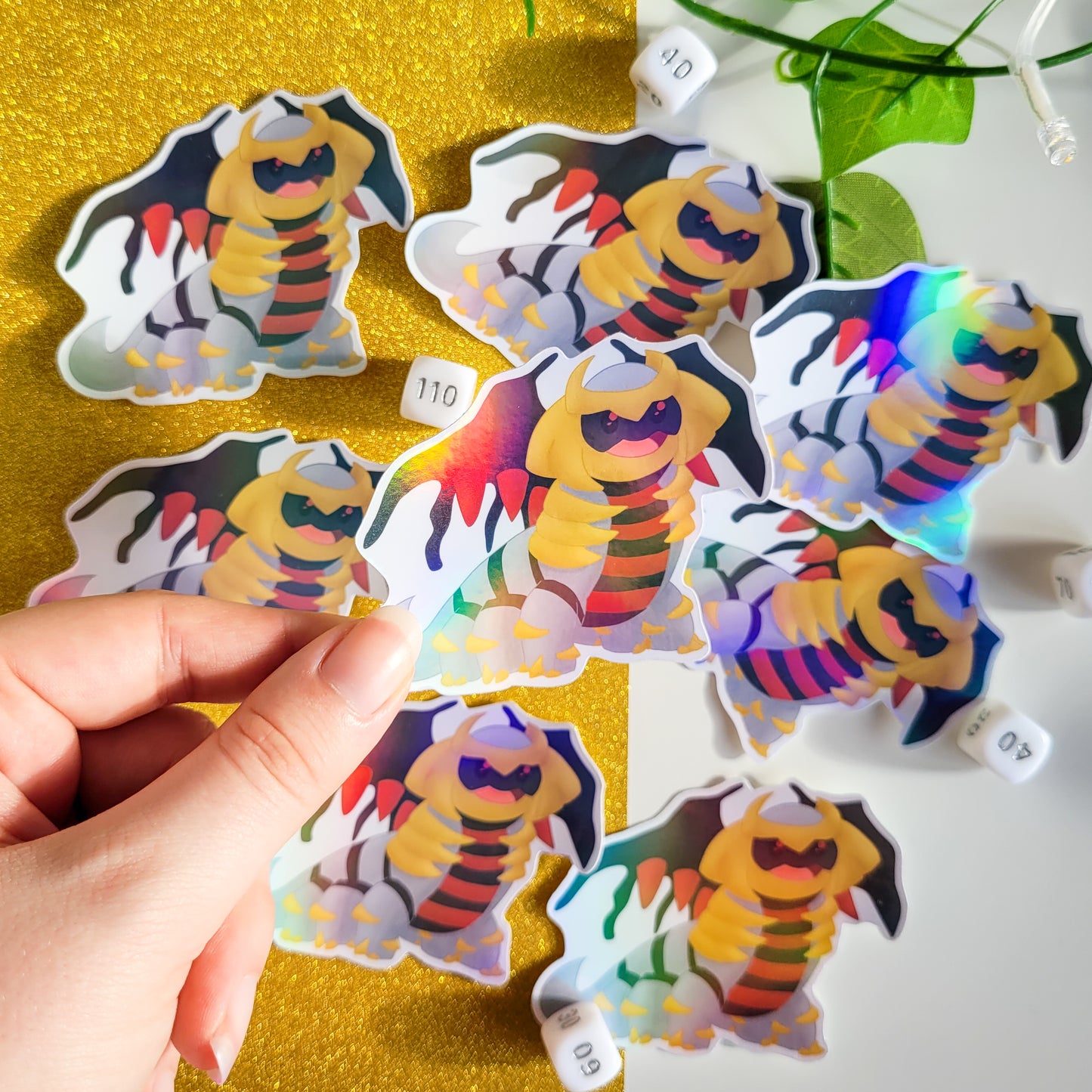 Holographic pokemon sticker of Giratina