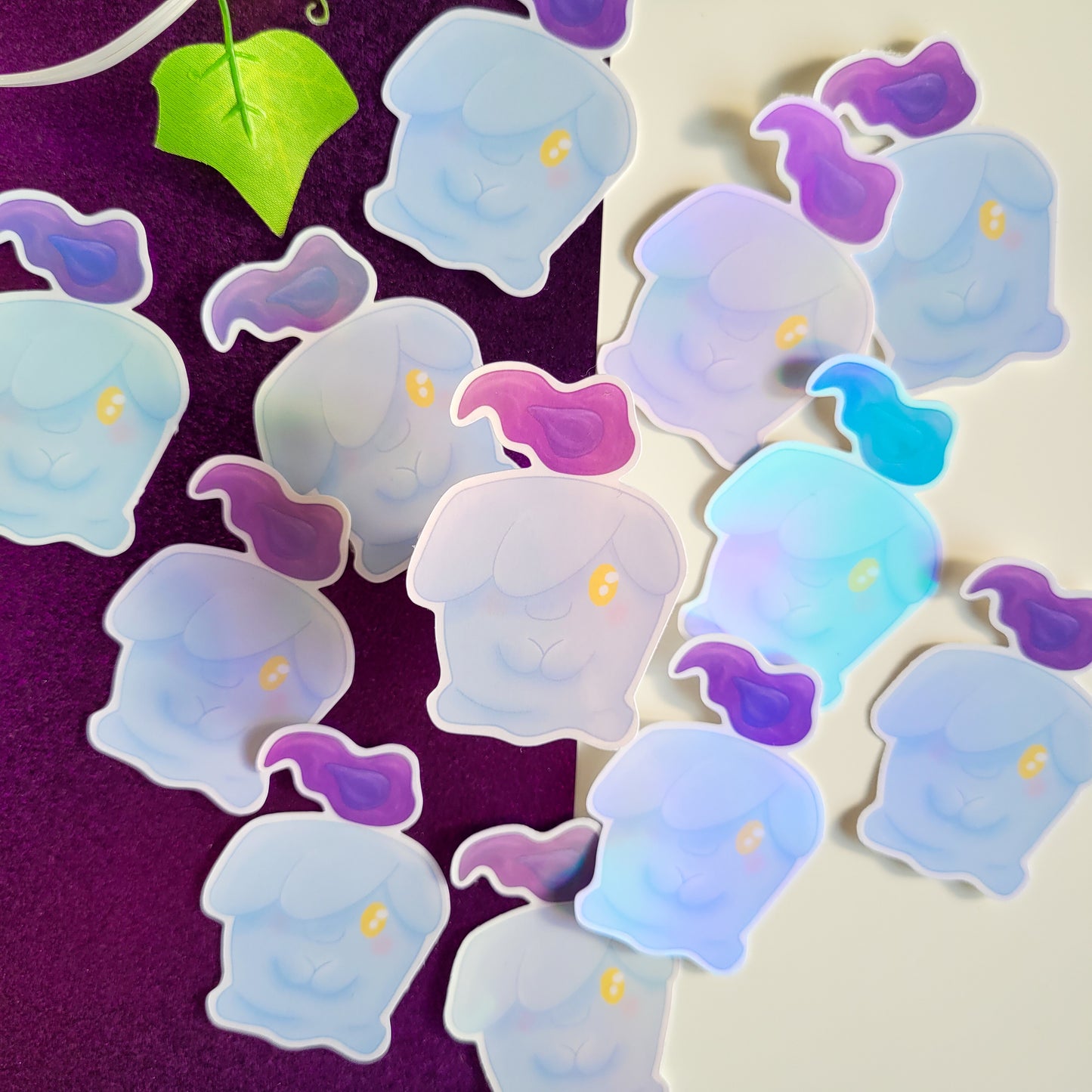 Holographic pokemon sticker of Litwick