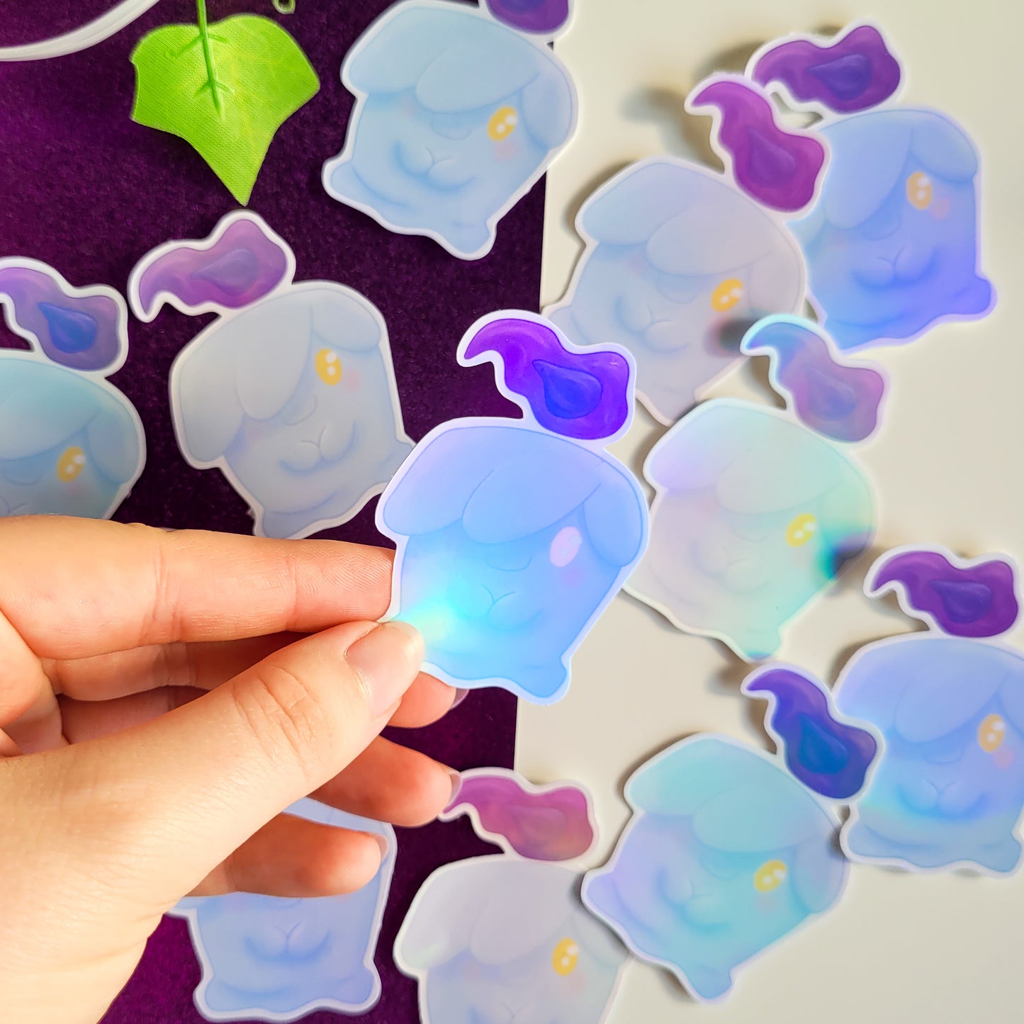 Holographic pokemon sticker of Litwick