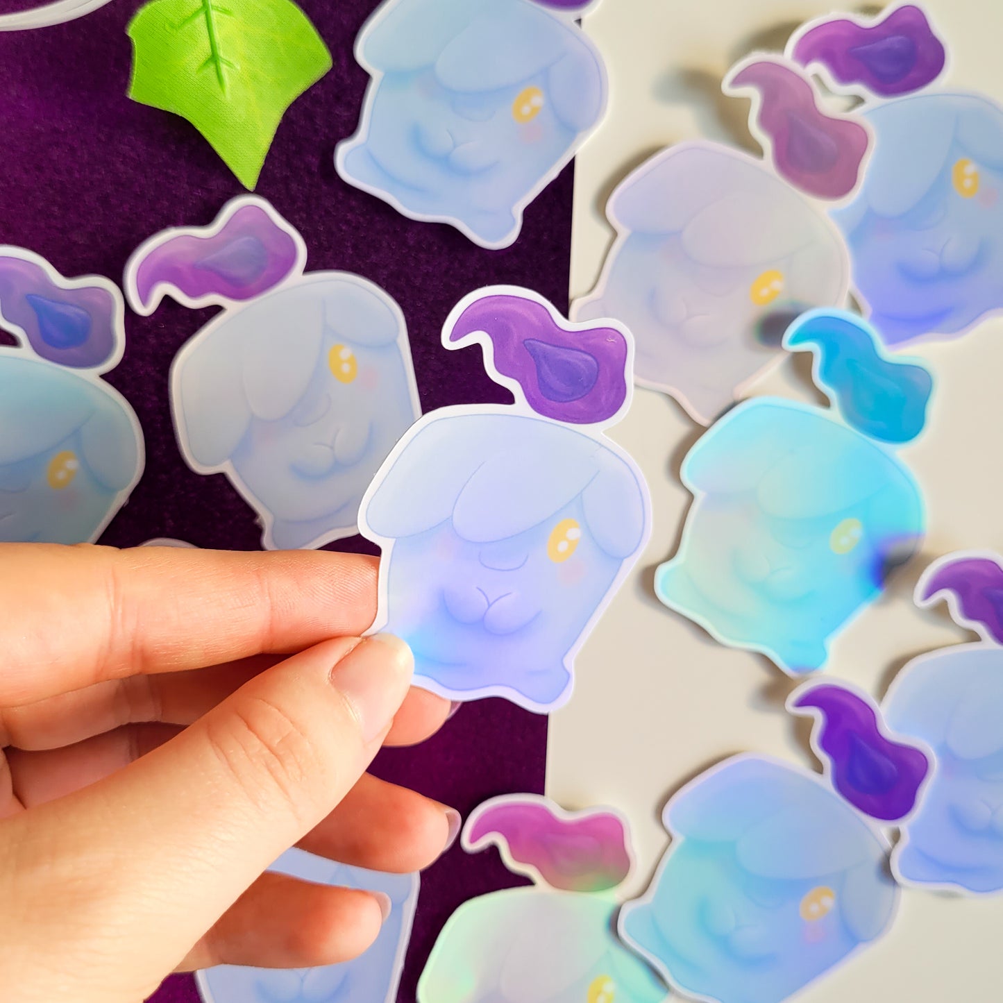 Holographic pokemon sticker of Litwick