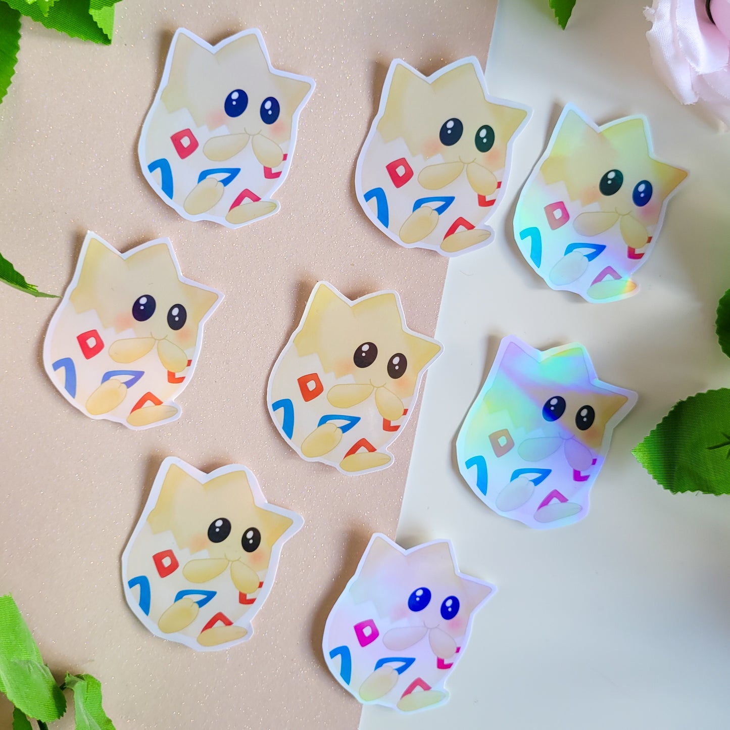 holographic pokemon sticker of togepi