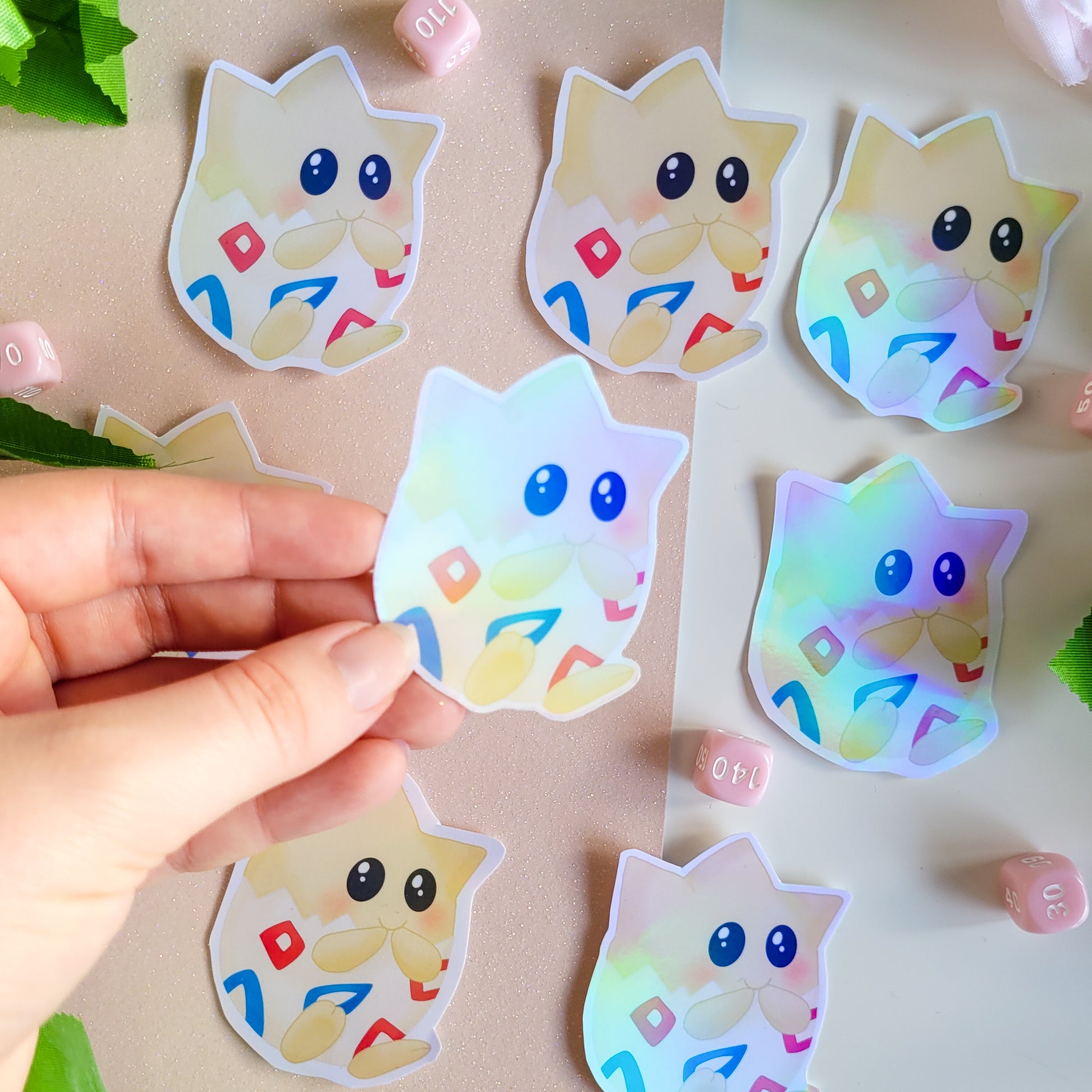 holographic pokemon sticker of togepi