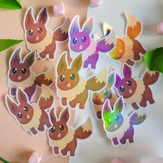 Cute pokemon sticker featuring Eevee