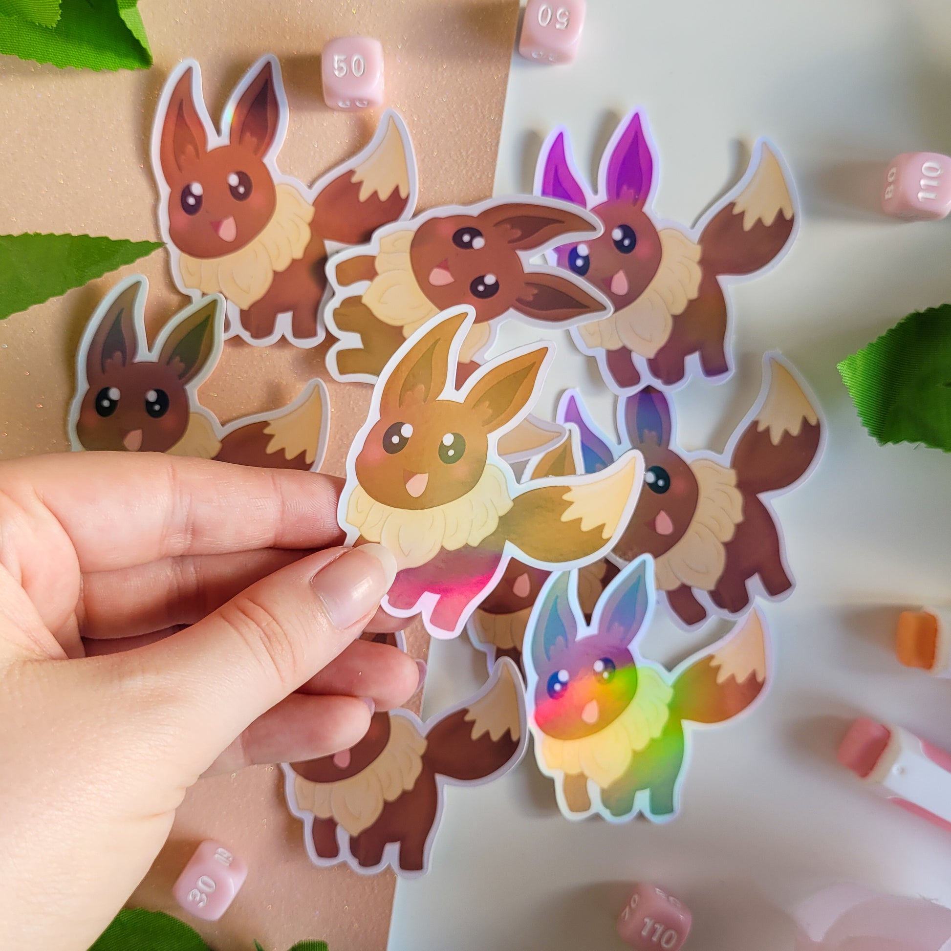 Cute pokemon sticker featuring Eevee