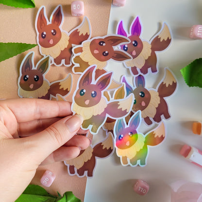 Cute pokemon sticker featuring Eevee