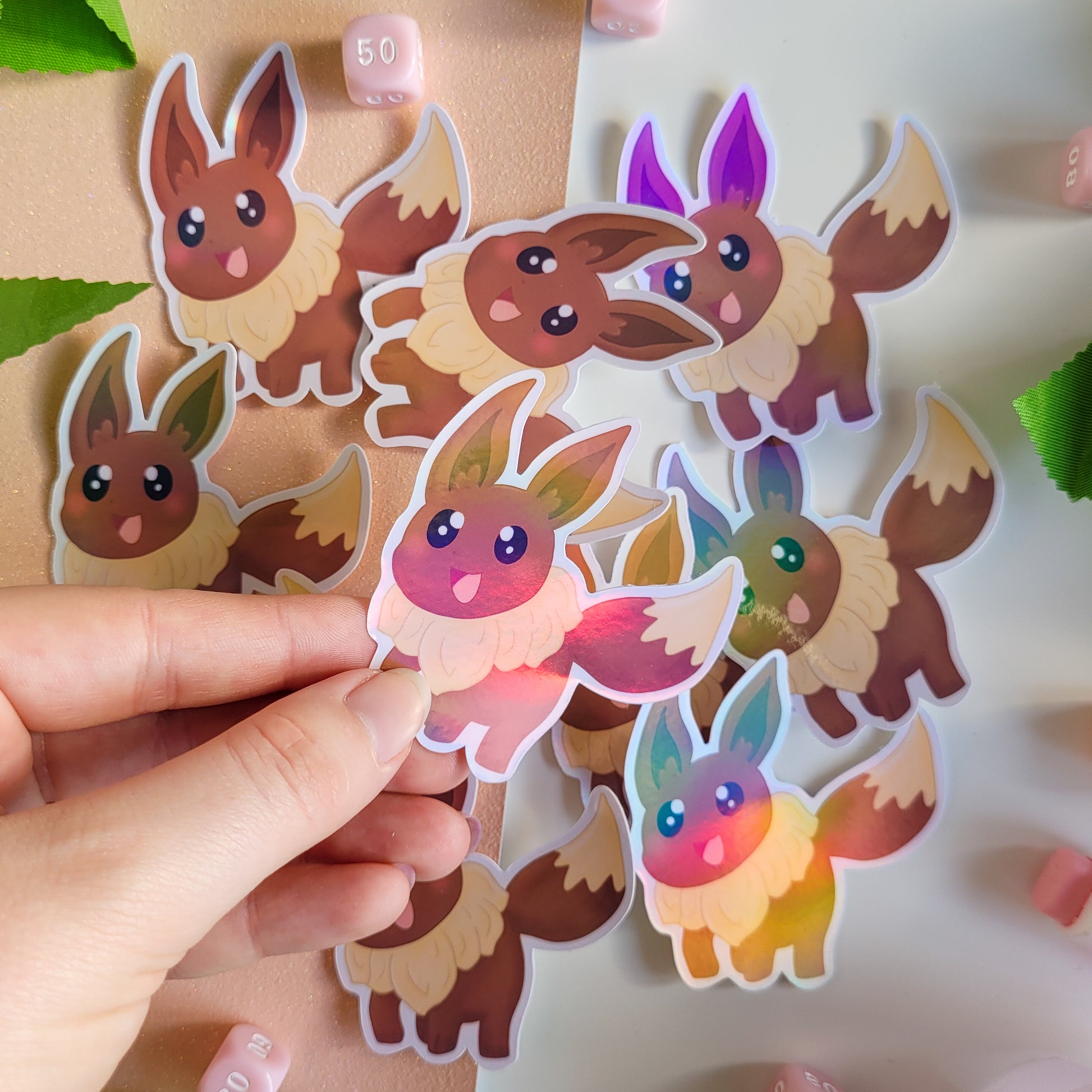 Cute pokemon sticker featuring Eevee