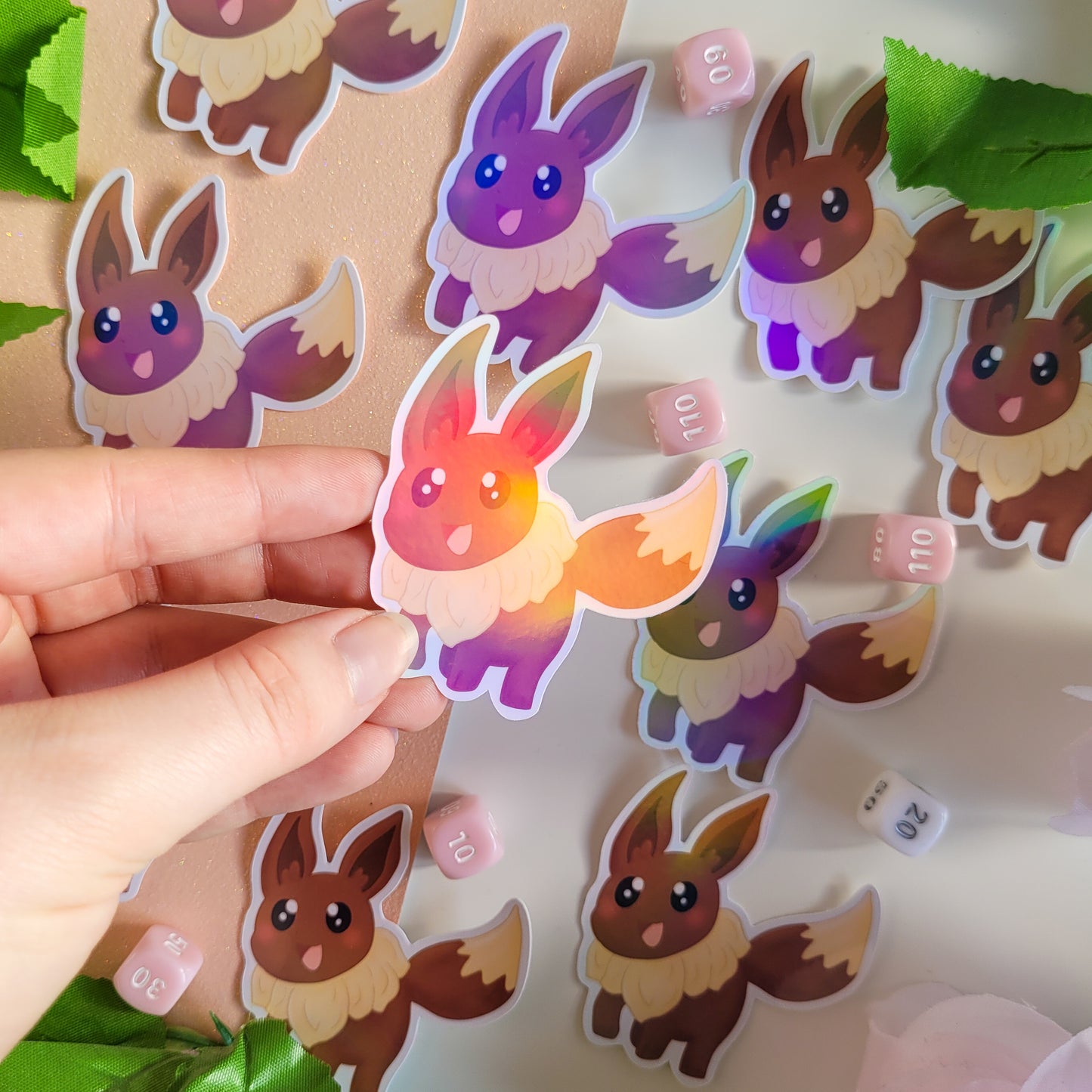 Cute pokemon sticker featuring Eevee