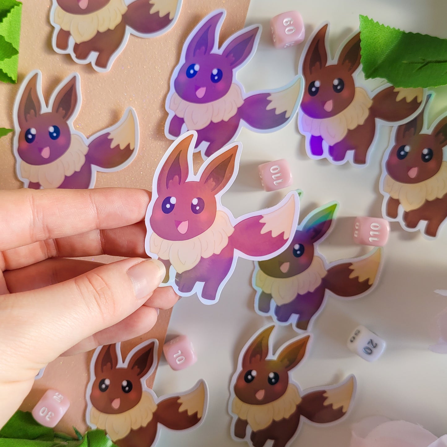 Cute pokemon sticker featuring Eevee