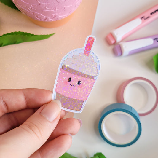 cute holographic frappucino sticker