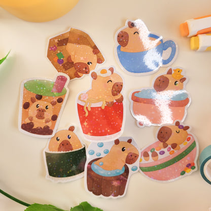 a sticker design featuring a capybara in ramen