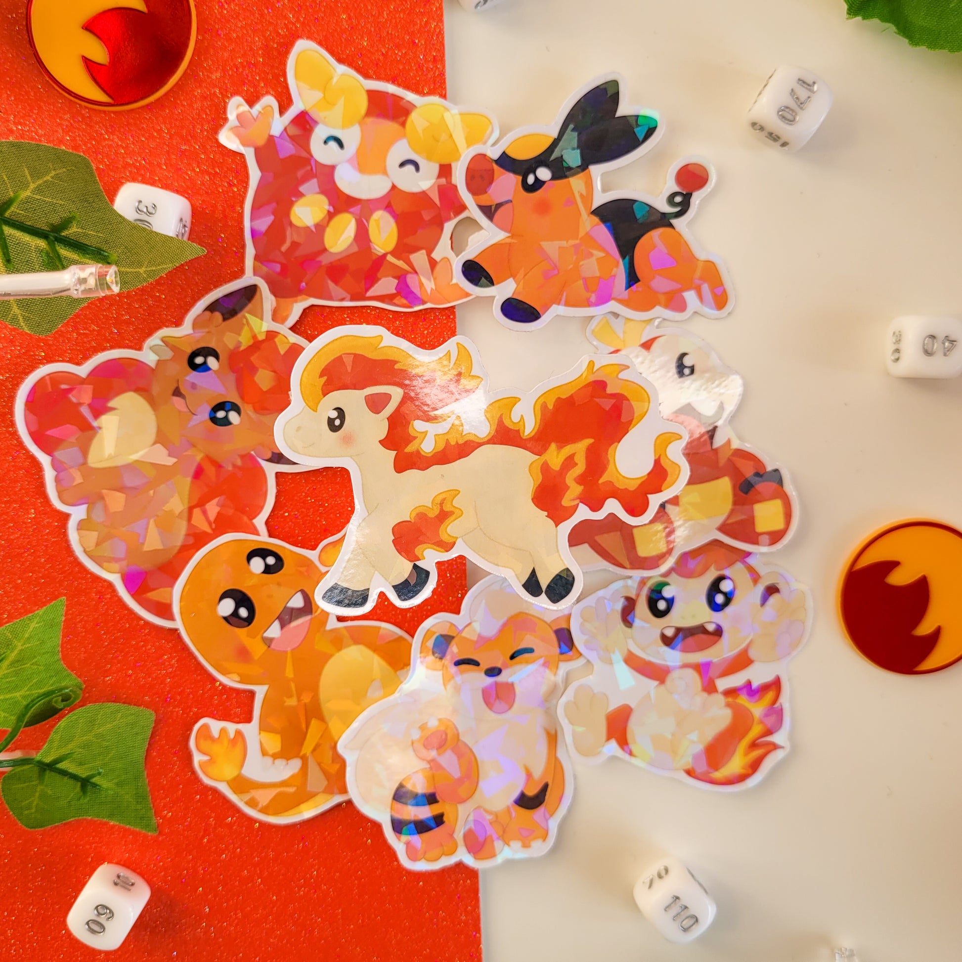 Holohgraphic pokemon sticker of ponyta