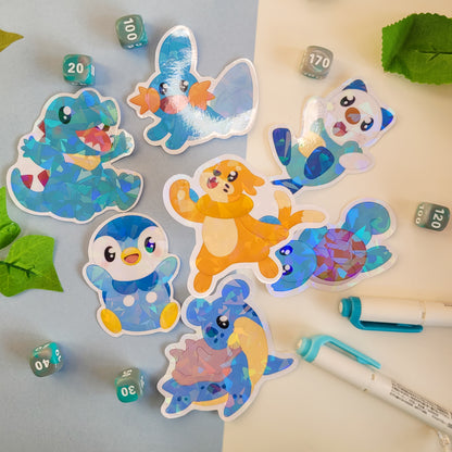 holographic pokemon sticker of buizel