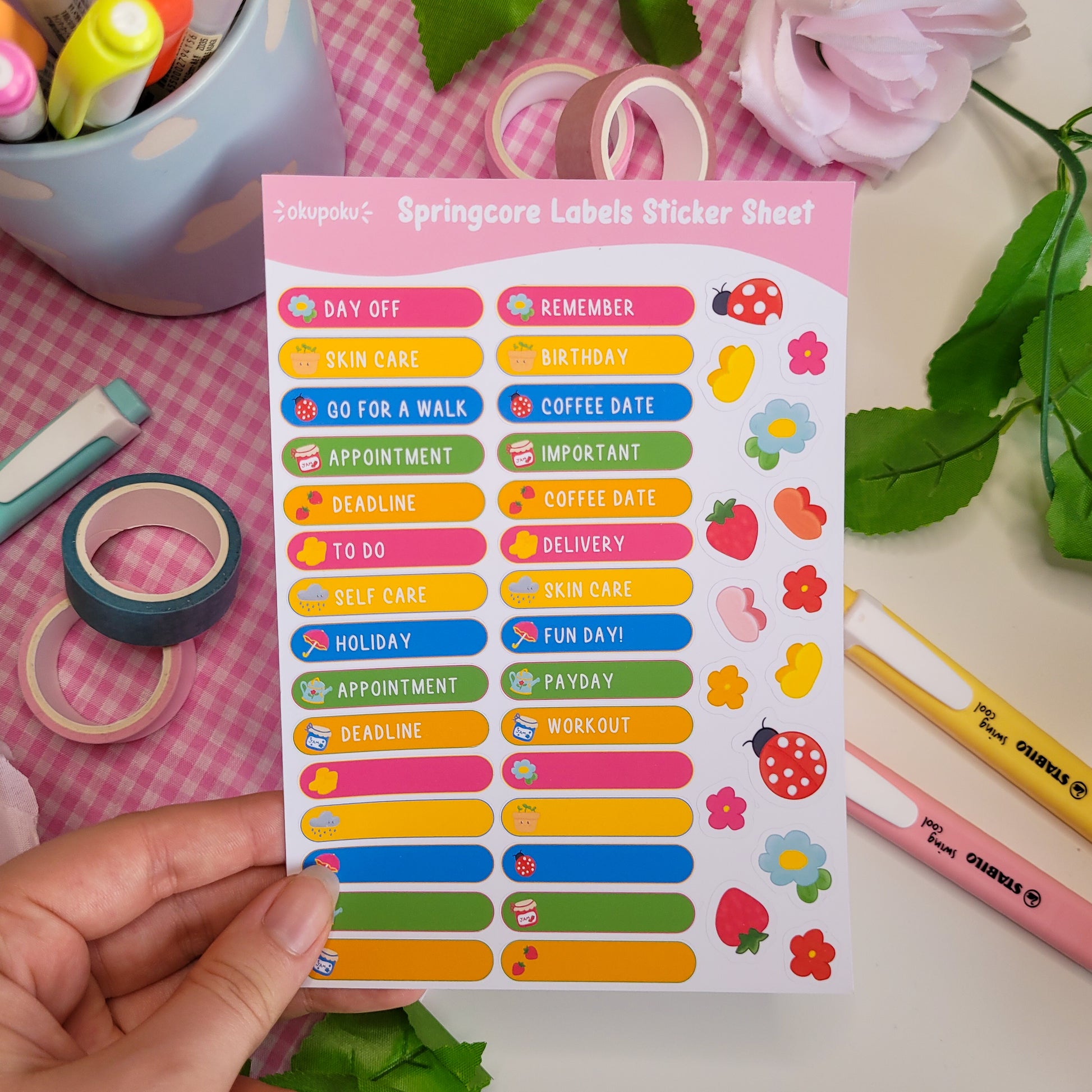 Springcore sticker sheet perfect for planning and journalling