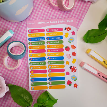 Springcore sticker sheet perfect for planning and journalling