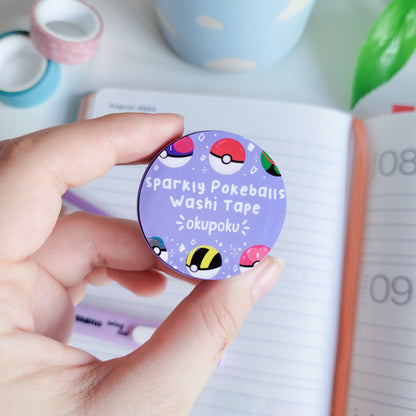 Sparly pokemon pokeballs washi tape for planning and journalling