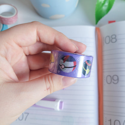 Sparly pokemon pokeballs washi tape for planning and journalling