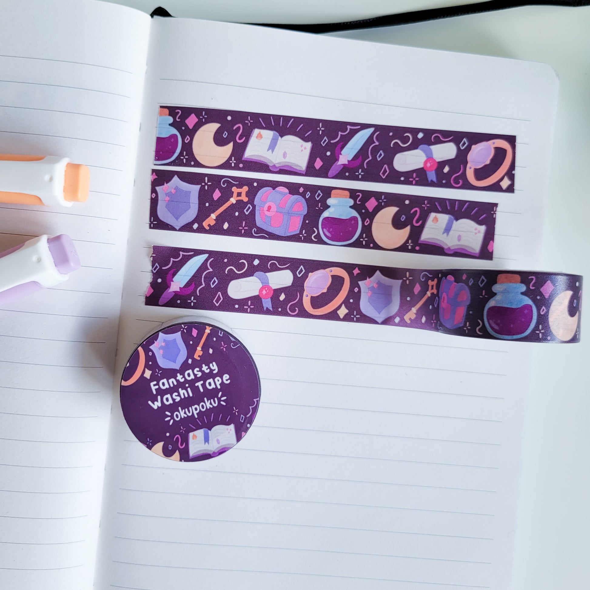 Fantasy themed washi tape for planning and journalling