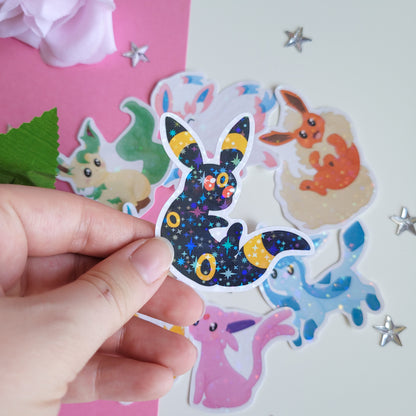 cute holographic umbreon sticker