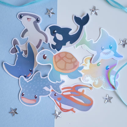 cute sea turtle underwater sticker