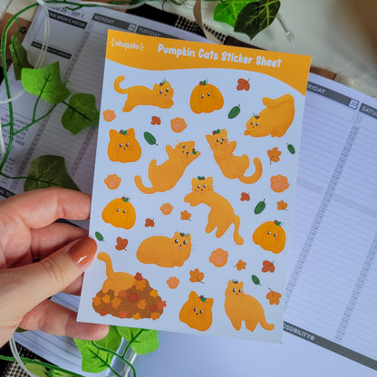 Pumpkin Cats Sticker Sheet