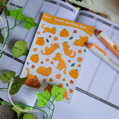 Pumpkin Cats Sticker Sheet