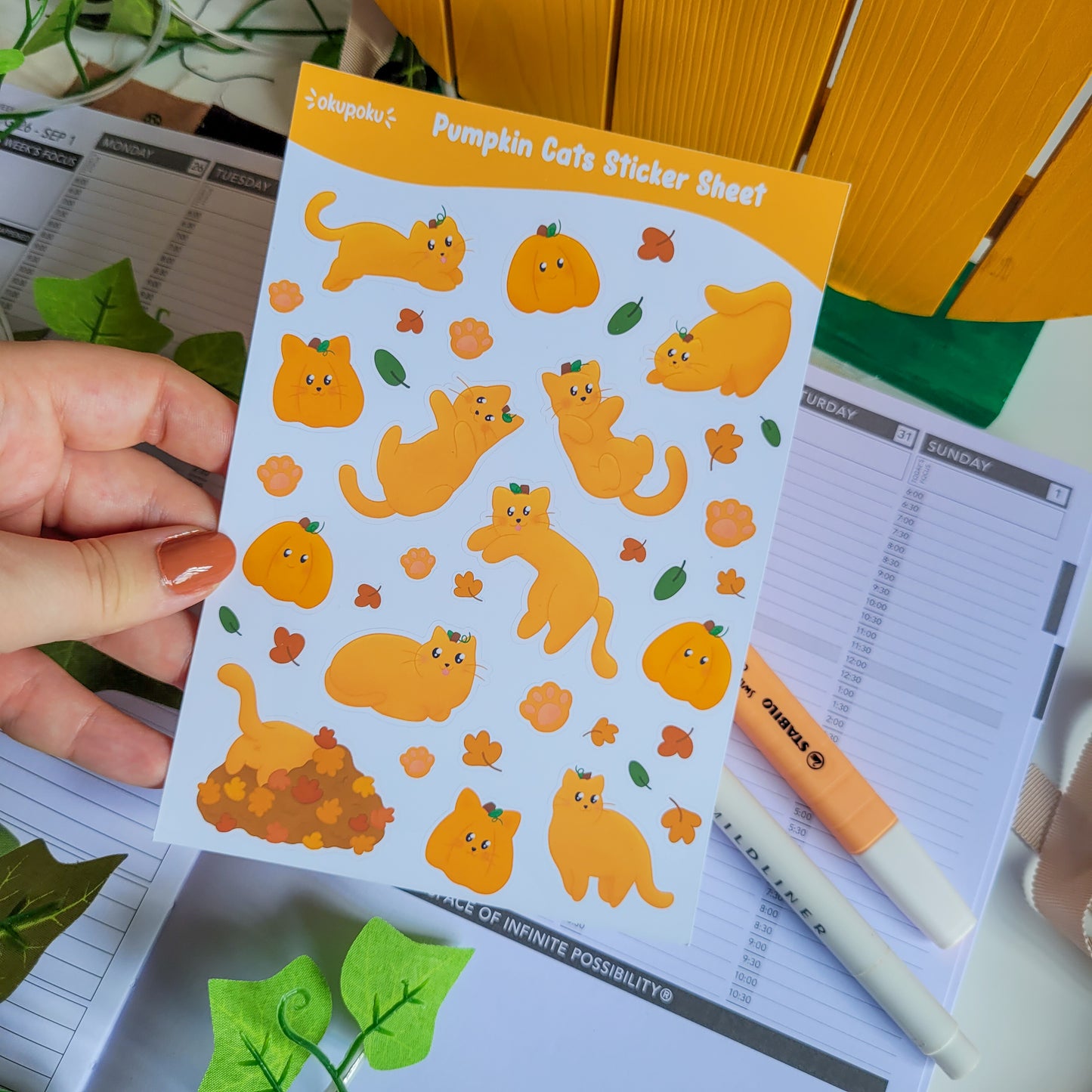 Pumpkin Cats Sticker Sheet