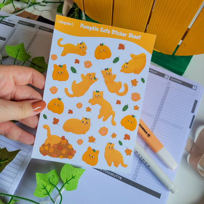 Pumpkin Cats Sticker Sheet