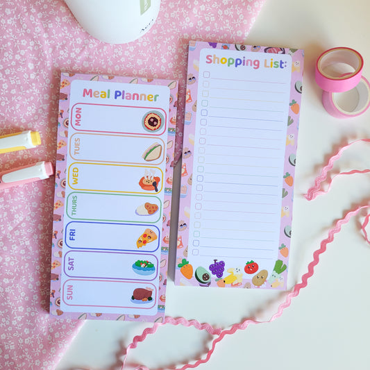 Shopping List and Meal Planner Magnetic Notepad Bundle