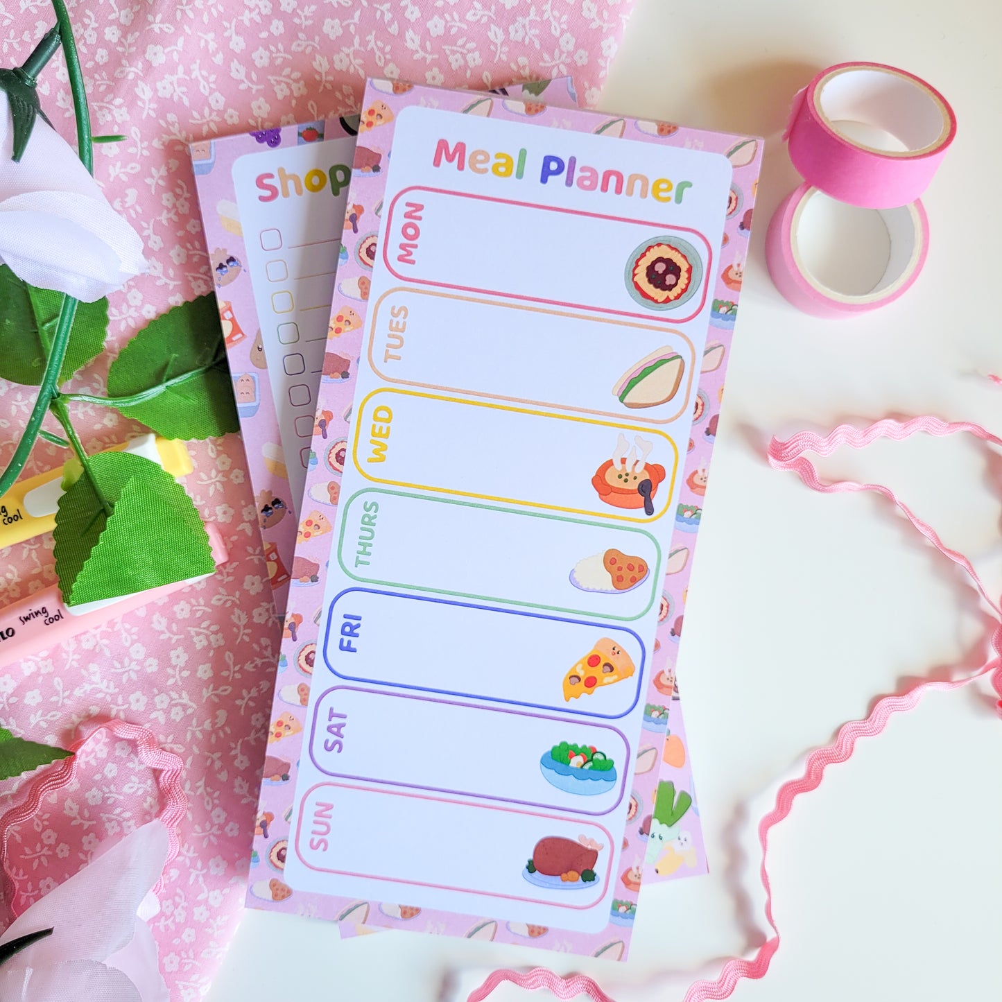 Shopping List and Meal Planner Magnetic Notepad Bundle