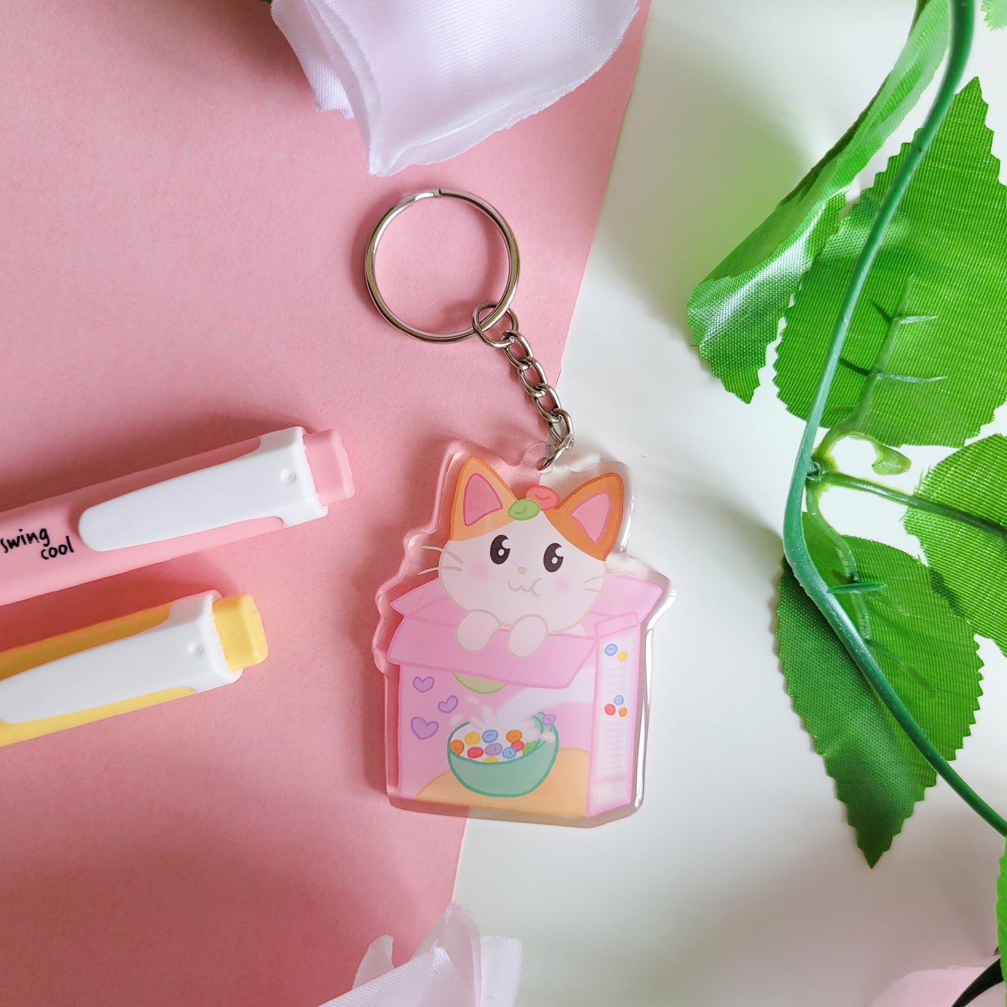 Cereal Cat Keychain