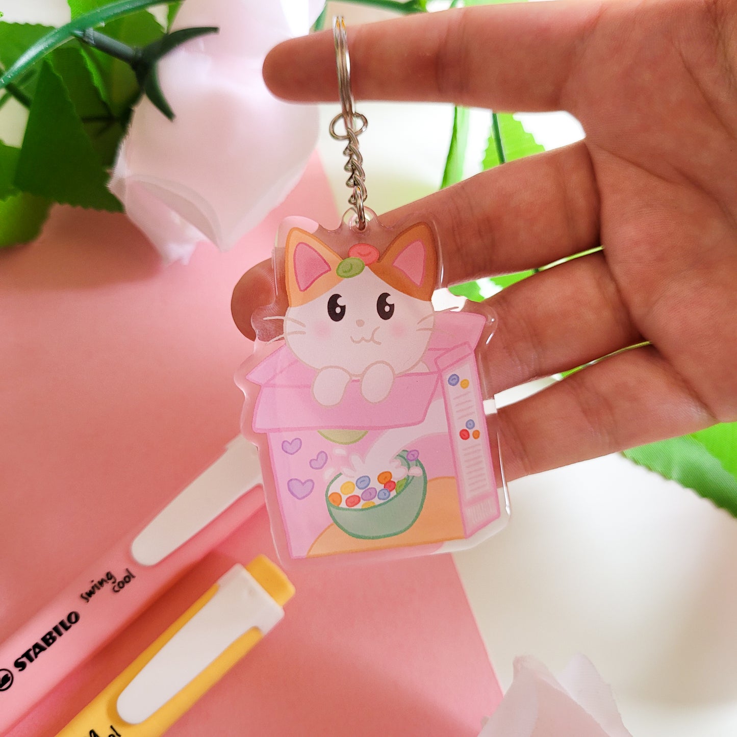 Cereal Cat Keychain