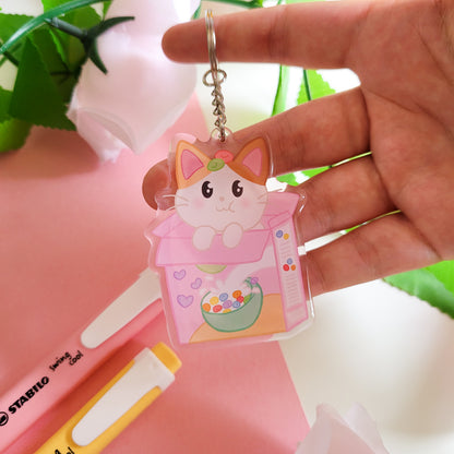 Cereal Cat Keychain