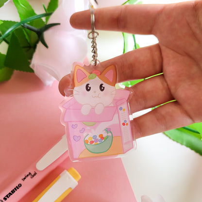 Cereal Cat Keychain