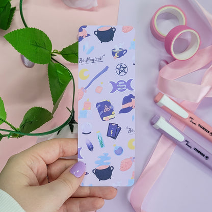 Magical themed bookmark featuring lots of witchy items