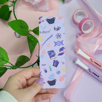 Magical themed bookmark featuring lots of witchy items