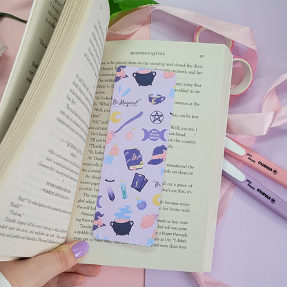 Magical themed bookmark featuring lots of witchy items