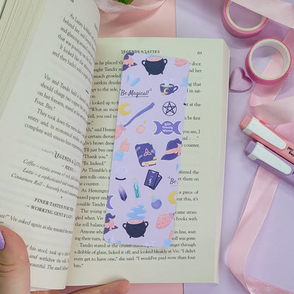 Magical themed bookmark featuring lots of witchy items