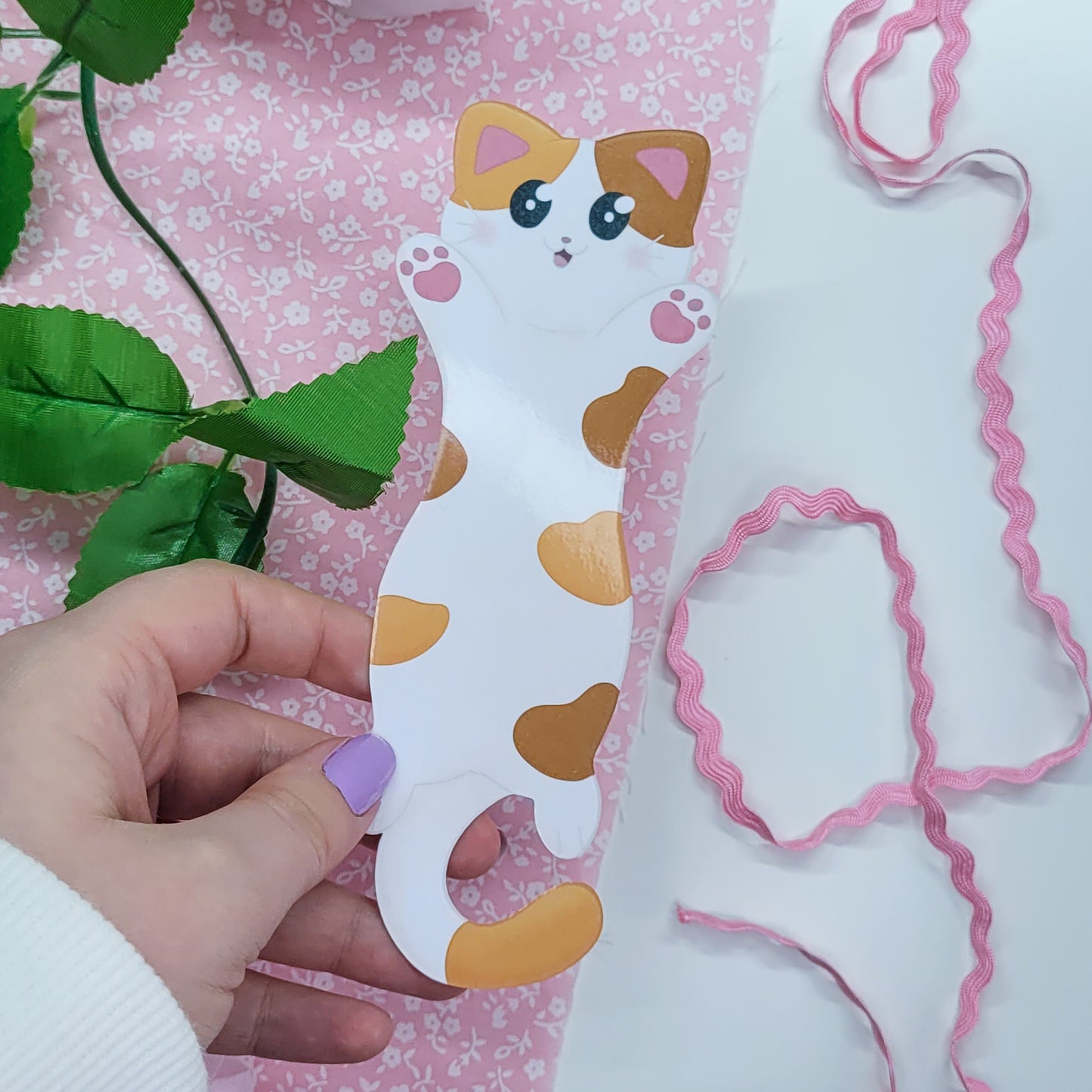 Long cat silly shaped bookmark for book lovers