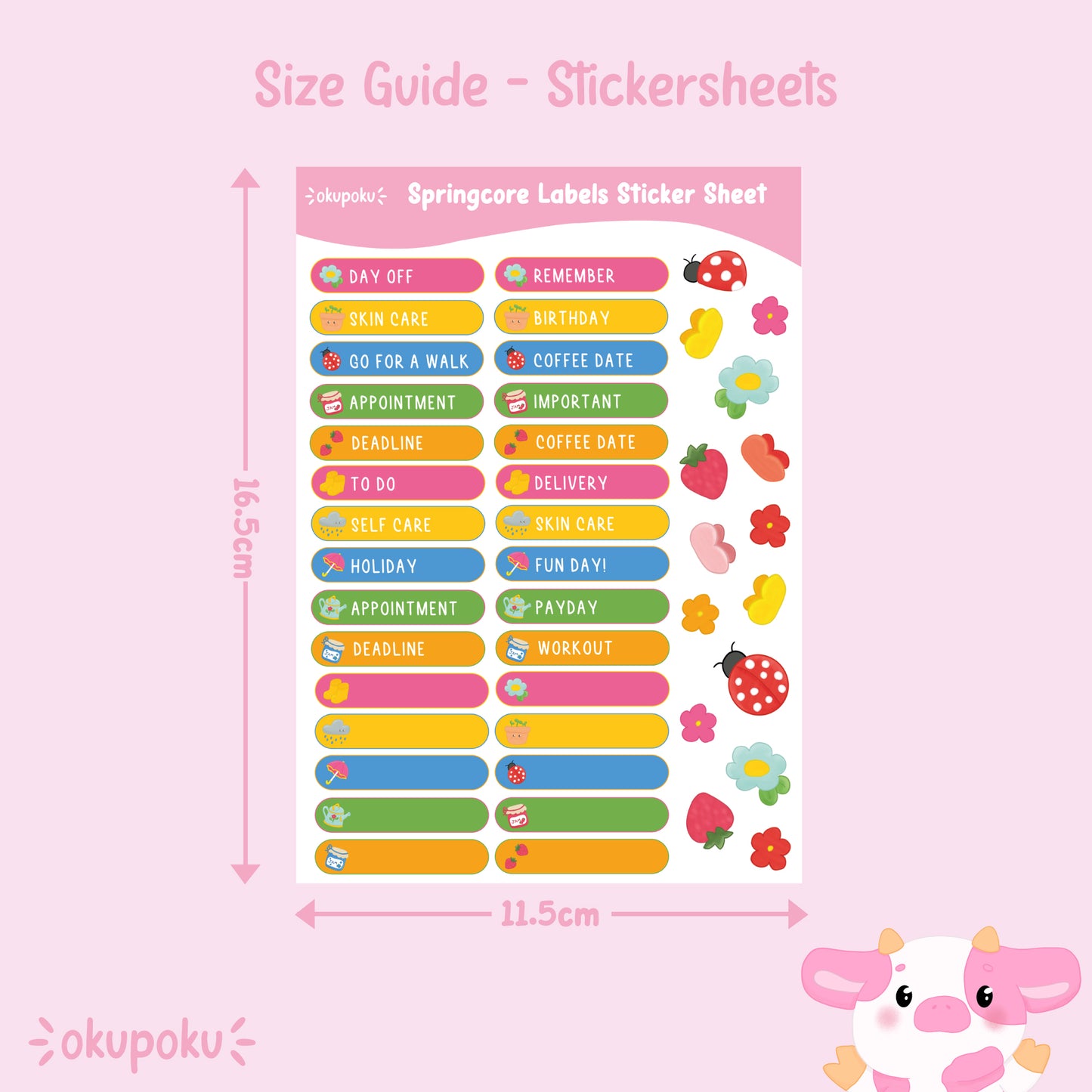 Springcore Labels Sticker Sheet