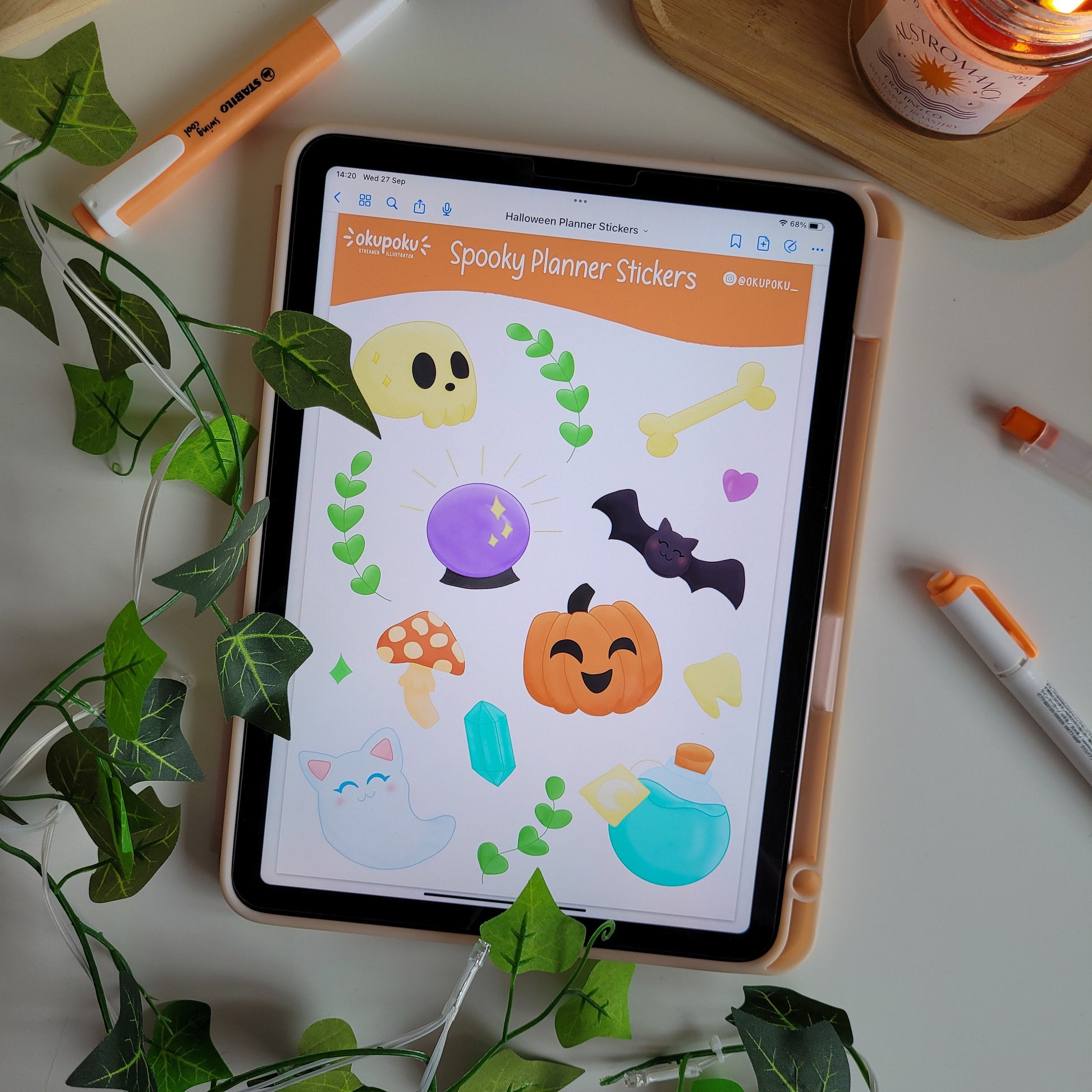 Spooky halloween theme digital planer stickers