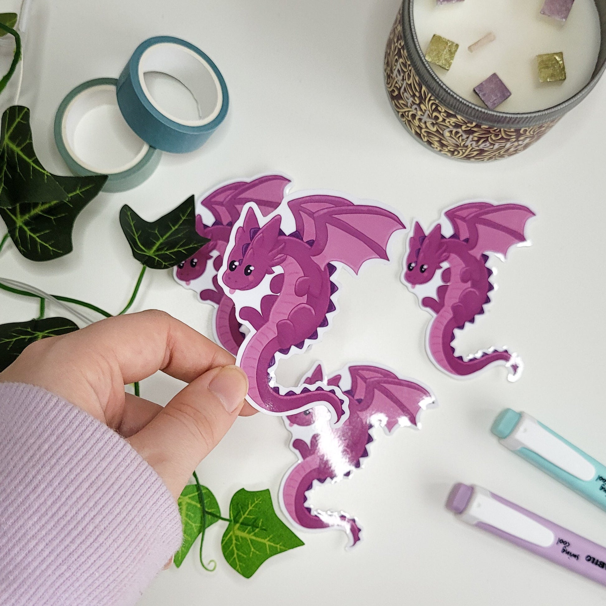 Purple dragon vinyl sticker