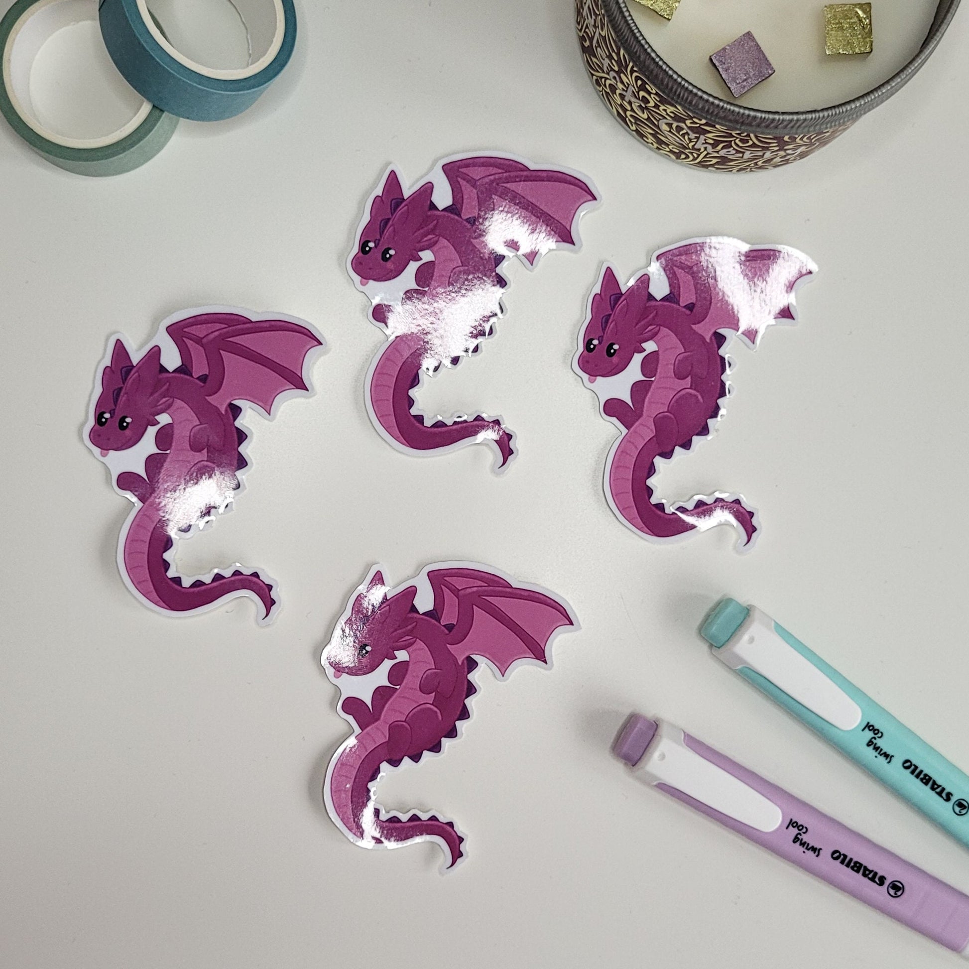 Purple dragon vinyl sticker