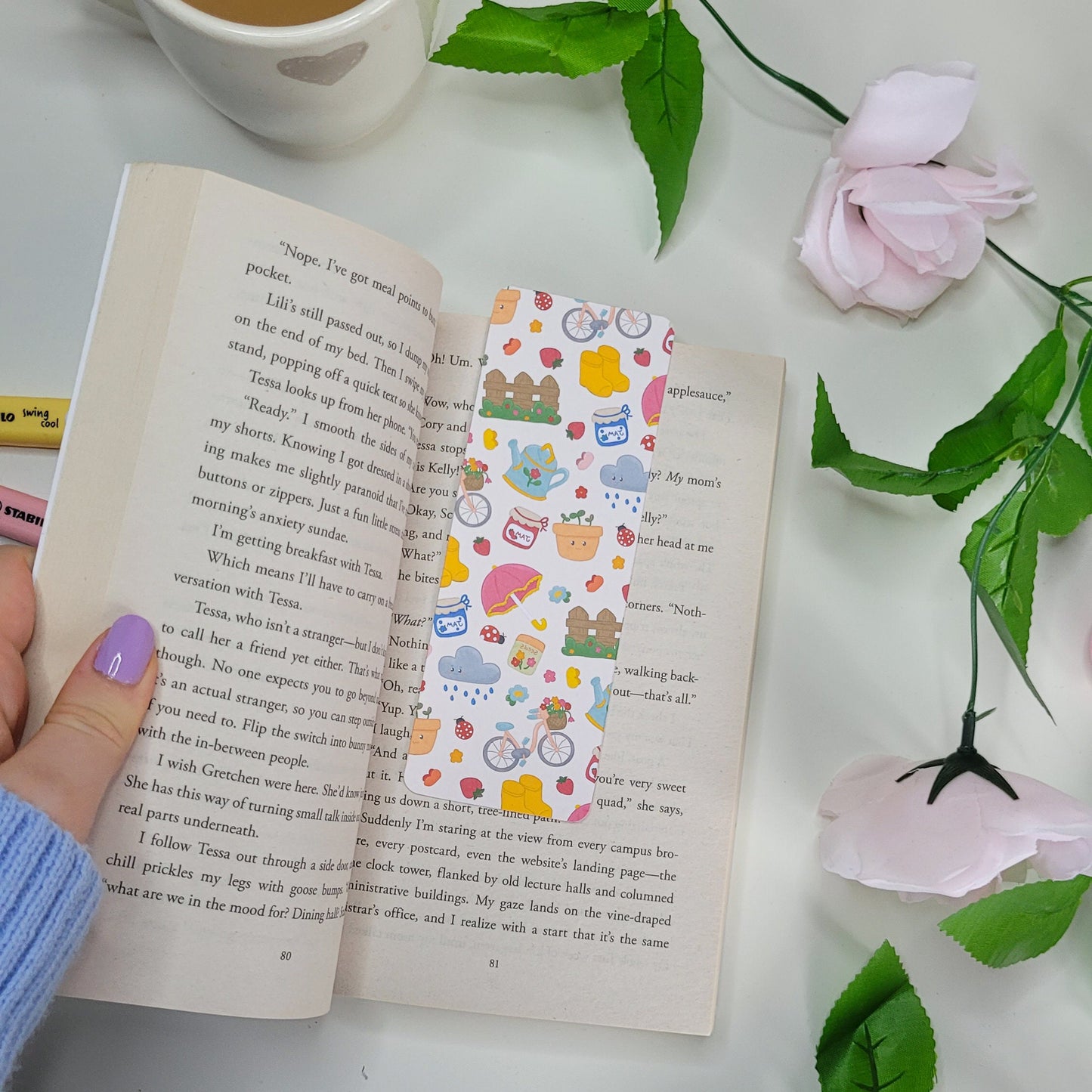 Springcore themed bookmark featuring cute illustrations