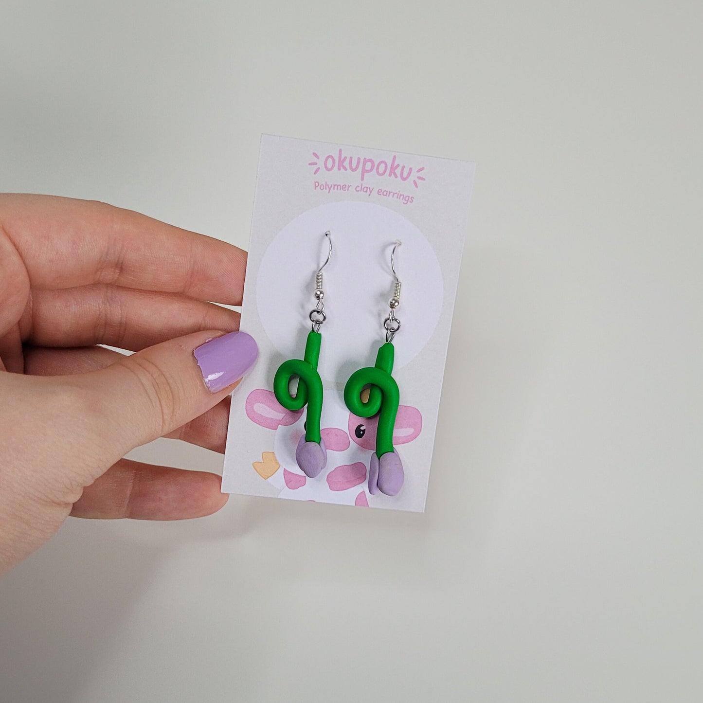 Tulip earrings made out of polymer clay