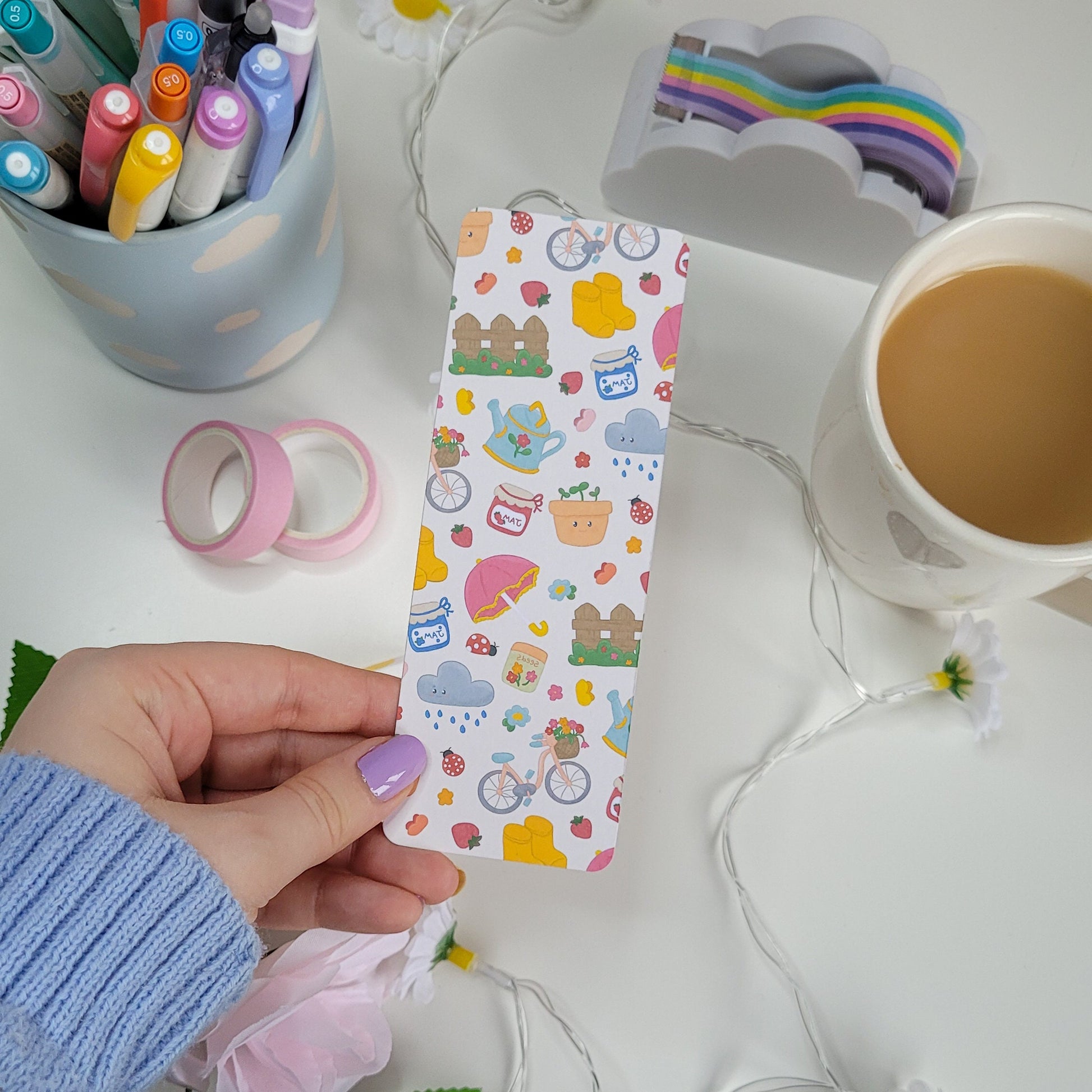 Springcore themed bookmark featuring cute illustrations